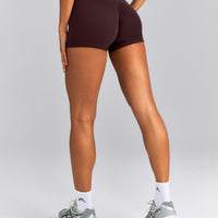 SoftMotion™ Mid Rise Micro Shorts 4" New Branding | Plum Brown