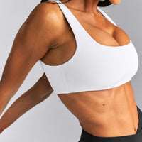 SoftMotion™ Soft Square Neck Sports Bra New Branding | White