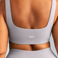 SoftMotion™ Soft Square Neck Sports Bra | Zinc Gray