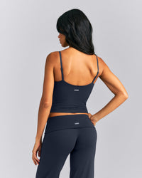 SoftMotion™ Adjustable V Neck Mid Tank Top with Built in Bra Shelf New Branding | True Blue