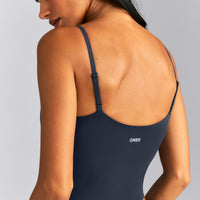 SoftMotion™ Adjustable V Neck Mid Tank Top with Built in Bra Shelf New Branding | True Blue