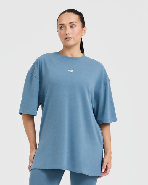 Womens Longline Workout Top Moonstone Blue Oner Active Us