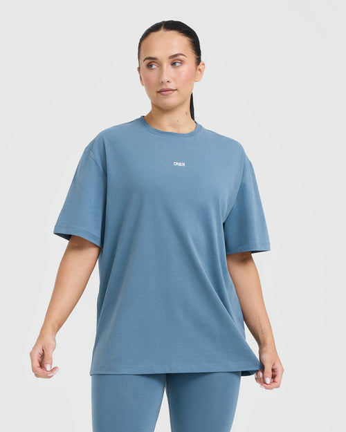 Oner Modal Classic Oner Graphic Oversized Lightweight T-Shirt | Moonstone Blue