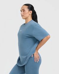 Classic Oner Graphic Oversized Lightweight T-Shirt | Moonstone Blue