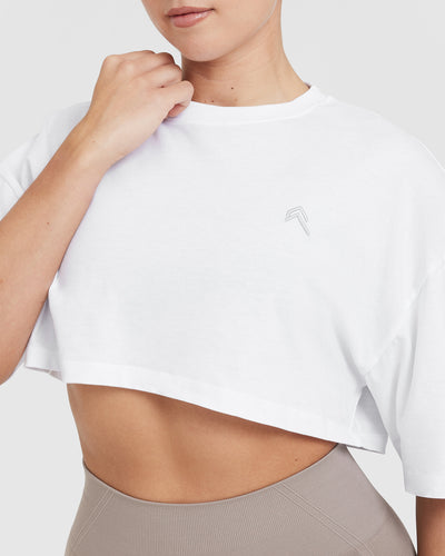 No Bra Club Crop T-shirt, Women's Tops, White Crop Top, Crop T-shirt -   Canada