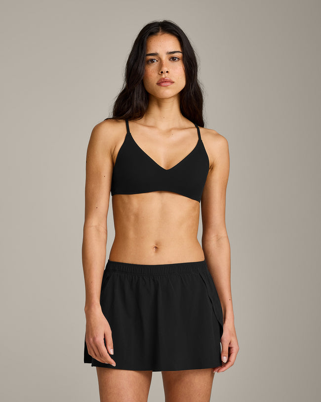 EasyLift™ Ultra Minimal Bralette with Gray Logo | Black