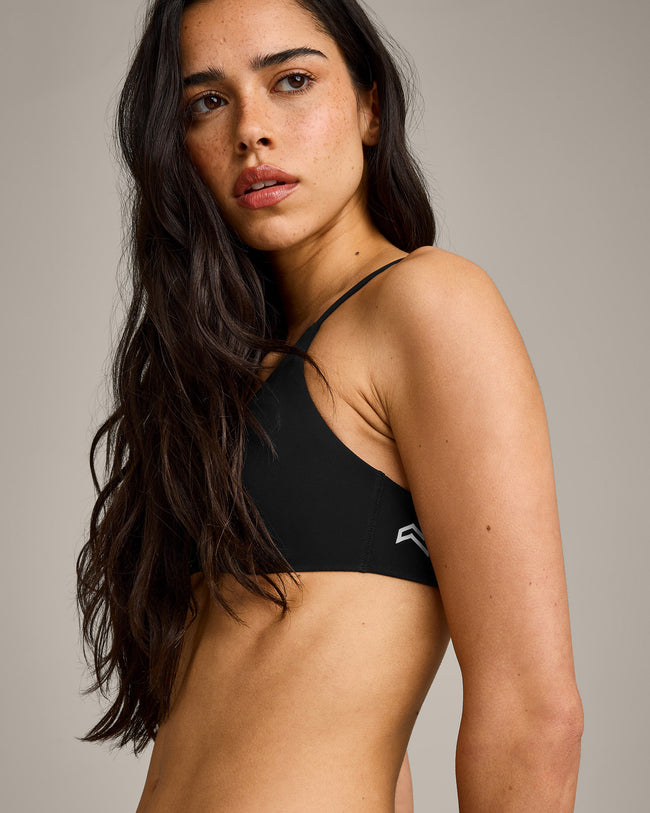 EasyLift™ Ultra Minimal Bralette with Gray Logo | Black