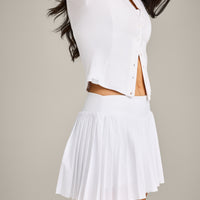 Mellow™ Rib Mid Long Sleeve Cardigan | White