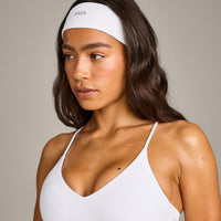 SoftMotion™ Headband with Gray Logo | White