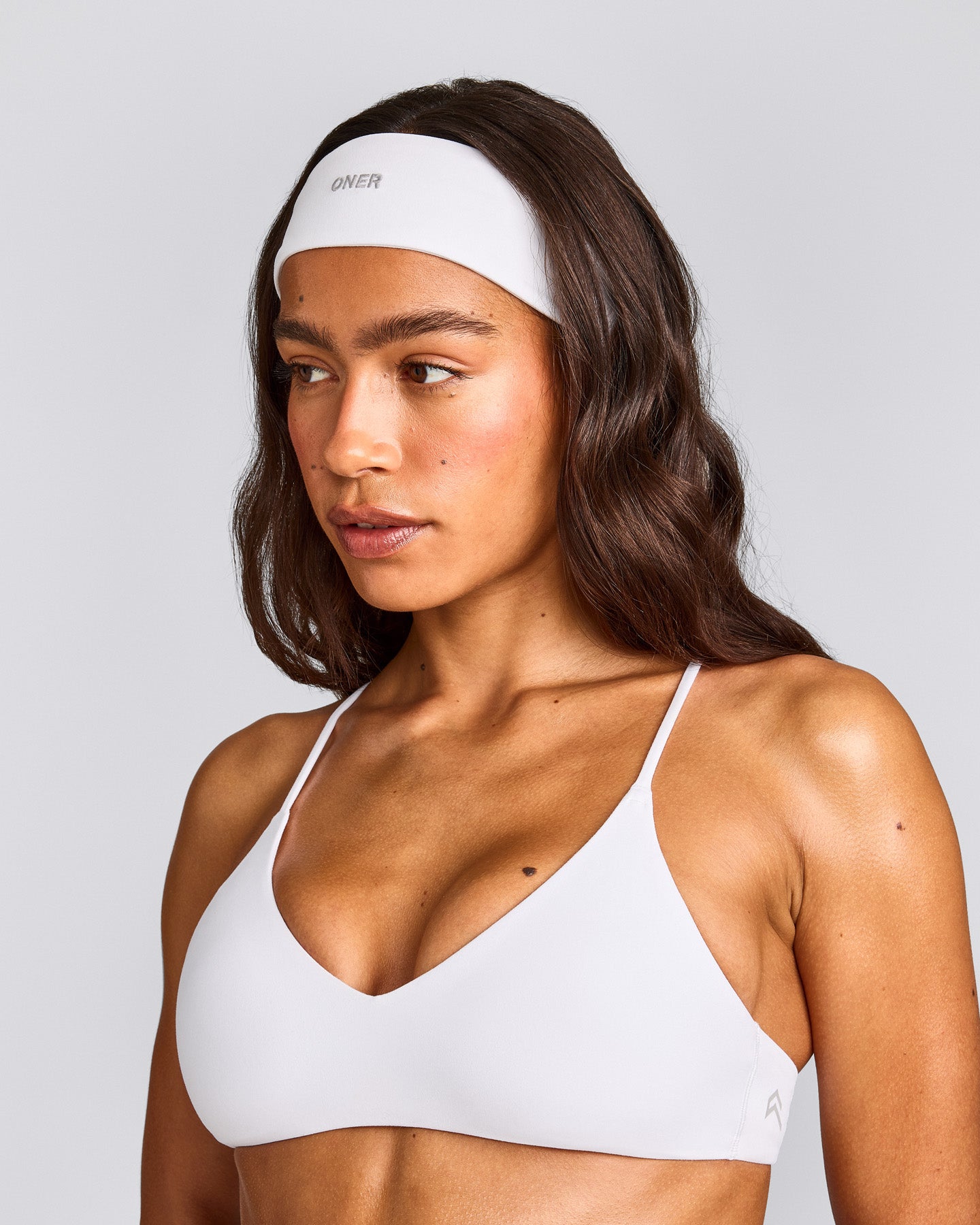 SoftMotion™ Headband with Gray Logo | White