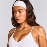 SoftMotion™ Headband with Gray Logo | White
