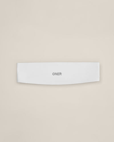SoftMotion™ Headband with Gray Logo | White