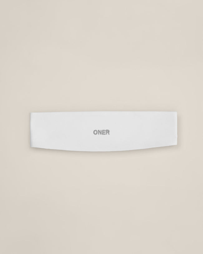 SoftMotion™ Headband with Gray Logo | White