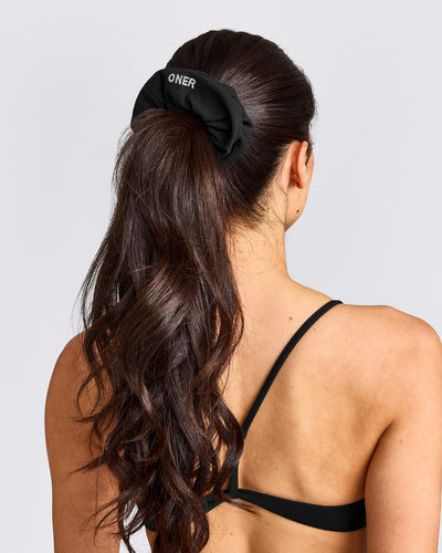 SoftMotion™ Scrunchie with Gray Logo | Black
