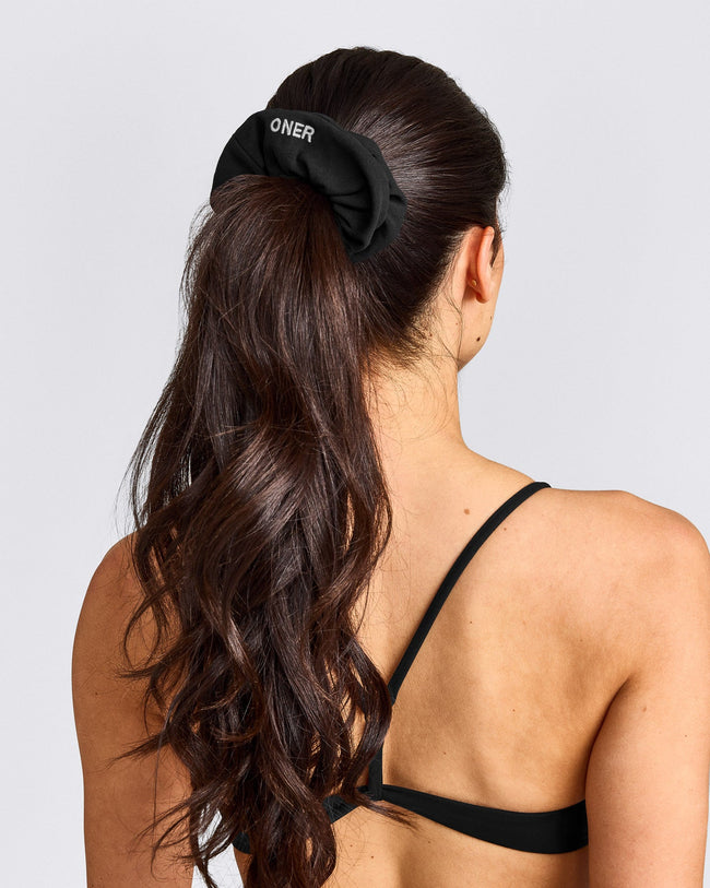 SoftMotion™ Scrunchie with Gray Logo | Black