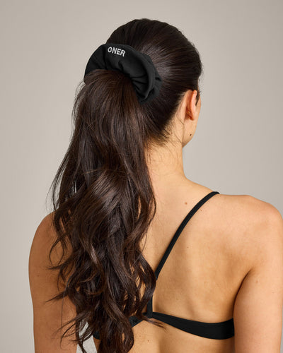 SoftMotion™ Scrunchie with Gray Logo | Black
