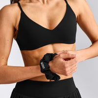 SoftMotion™ Scrunchie with Gray Logo | Black