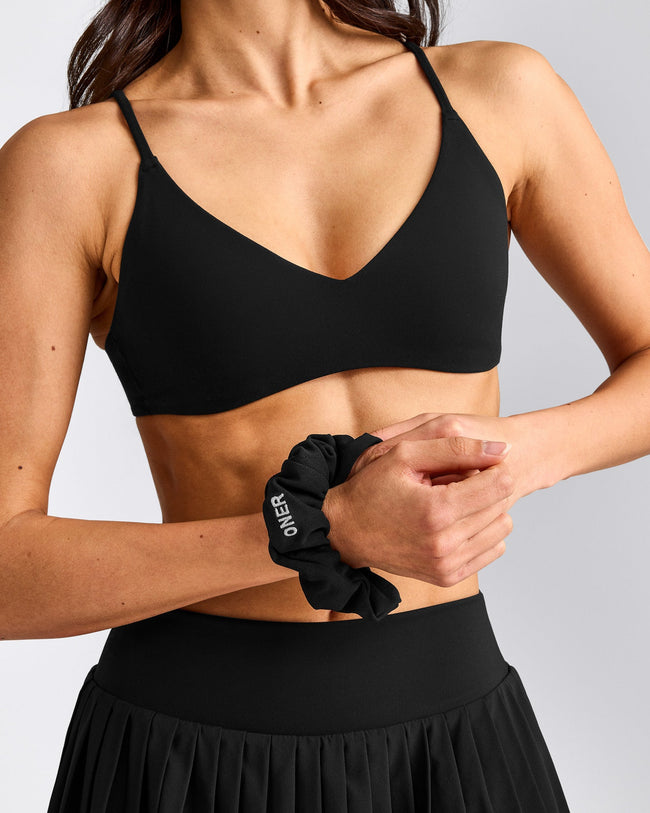 SoftMotion™ Scrunchie with Gray Logo | Black