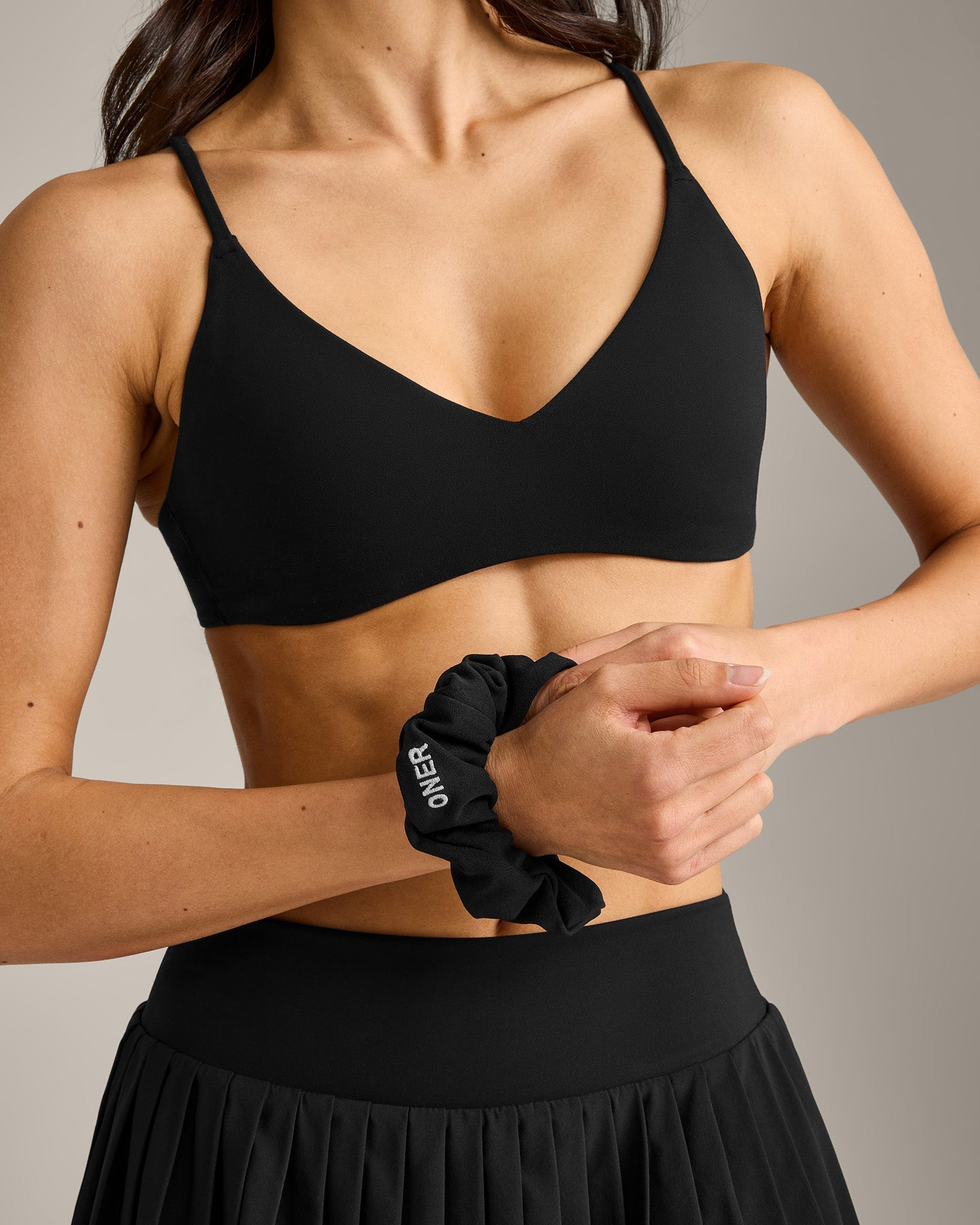 SoftMotion™ Scrunchie with Gray Logo | Black