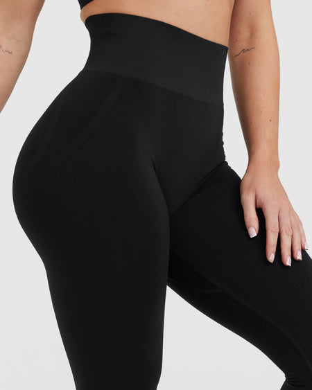 Aerie High Waisted Leggings Pull On Star Print Yoga Activewear Black  Women's M 