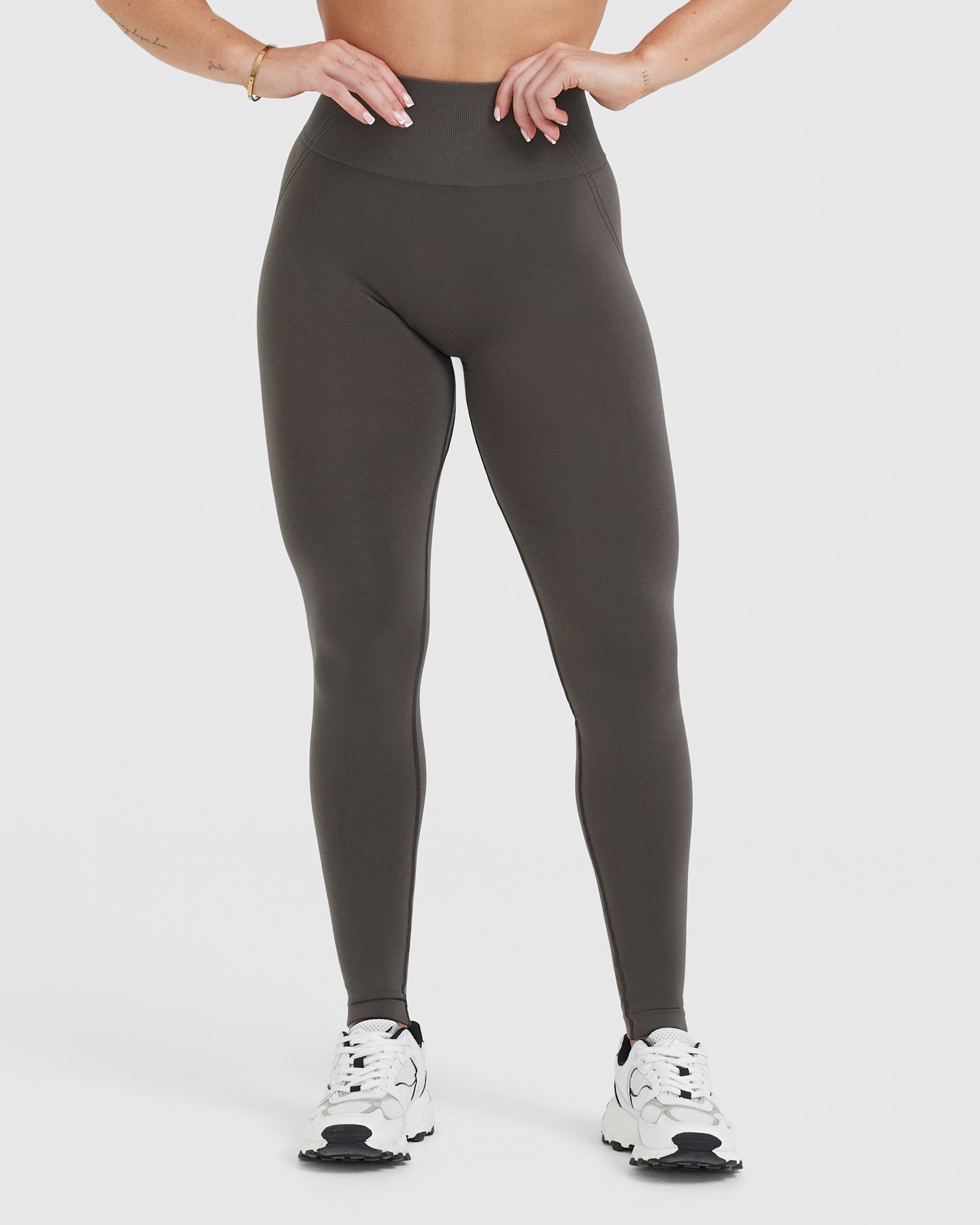 My Best Assets High Waisted Side Pocket Leggings (Taupe)