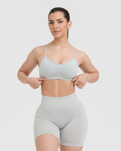 Effortless Strappy Bralette | Light Grey Marl