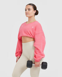 All Day Lightweight Oversized V-Neck Sweatshirt | Amplify Pink