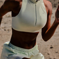 EasyLift™ Zip High Neck Sports Bra New Branding | Meadow Mist Green