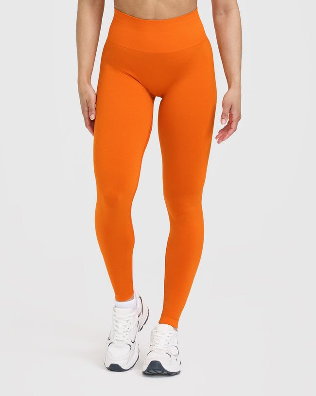 Effortless Seamless Leggings Flame Orange S Long Oner Active