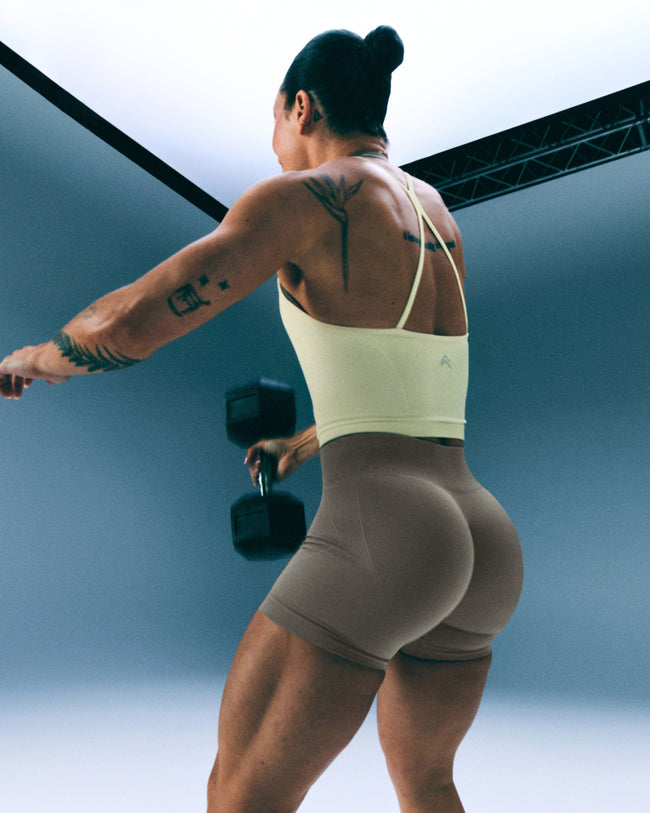 EnhanceLift™ Seamless Shorts with Gray Logo | Warm Minky