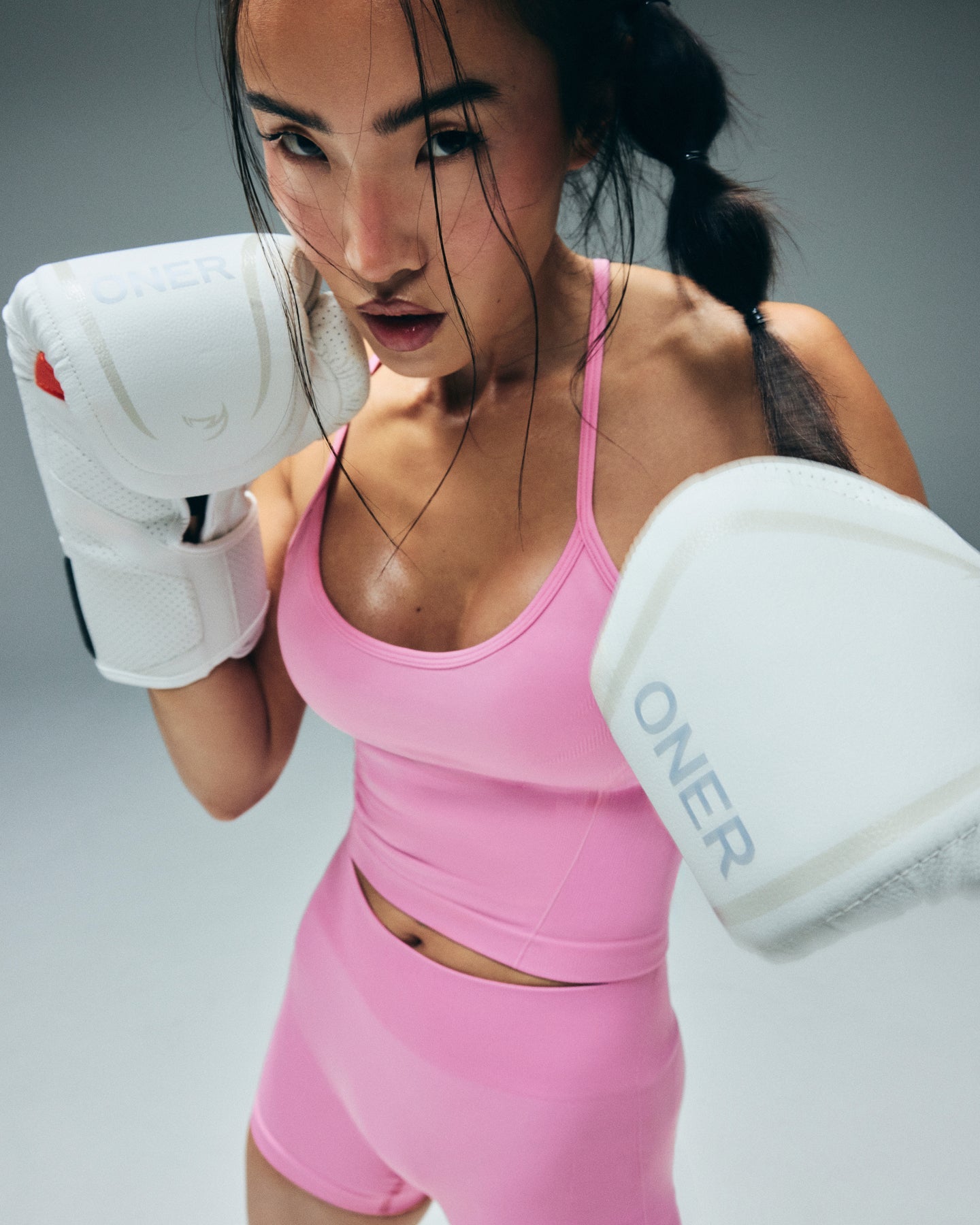 EnhanceLift™ Seamless Strappy Racer Tank Top with Built in Bra New Branding | Rose Pink