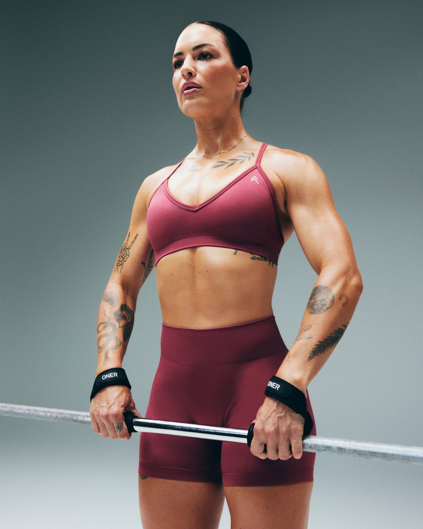 EnhanceLift™ Seamless Strappy Sports Bra New Branding | Burnt Maroon Red
