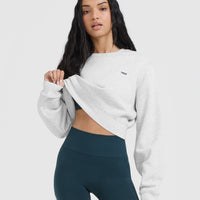 Foundations Crop Sweatshirt | Light Grey Marl