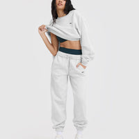 Foundations Crop Sweatshirt | Light Grey Marl