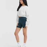 Foundations Crop Sweatshirt | Light Grey Marl