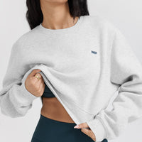 Foundations Crop Sweatshirt | Light Grey Marl