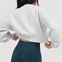 Foundations Crop Sweatshirt | Light Grey Marl