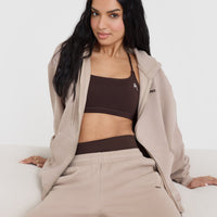 Foundations Zip Through Hoodie | Mushroom Brown