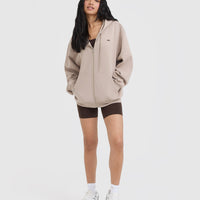 Foundations Zip Through Hoodie | Mushroom Brown