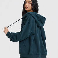 Foundations Zip Up Hoodie | Oil Blue
