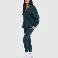 Foundations Zip Up Hoodie | Oil Blue