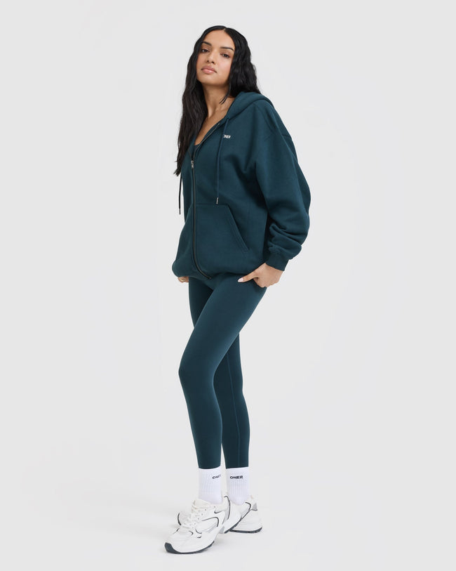 Foundations Zip Up Hoodie | Oil Blue
