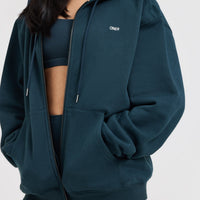 Foundations Zip Up Hoodie | Oil Blue