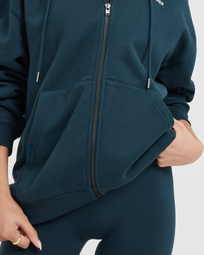Foundations Zip Up Hoodie | Oil Blue