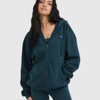 Foundations Zip Up Hoodie | Oil Blue