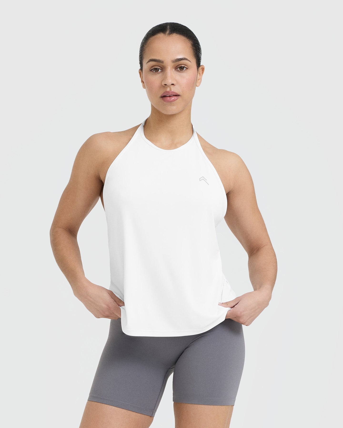 White High Neck Loose Crop Vest Women's | Oner Active US