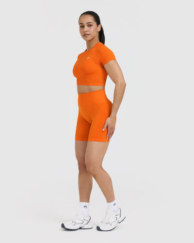 Orange sports crop top online
