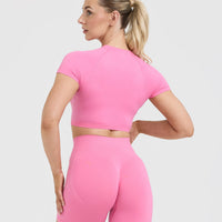 Go To Seamless Fitted Crop Top | Peony Pink