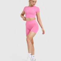 Go To Seamless Fitted Crop Top | Peony Pink