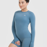 Go To Seamless Fitted Long Sleeve Top | Moonstone Blue